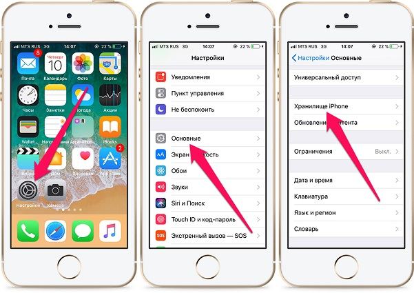 проверить хранилище на iPhone/iPad