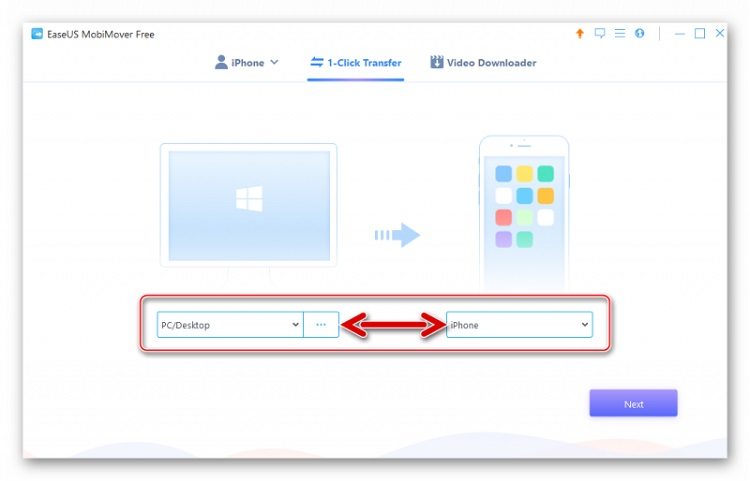 как использовать EaseUS MobiMover Free резервное копирование файлов iPhone на компьютер 2