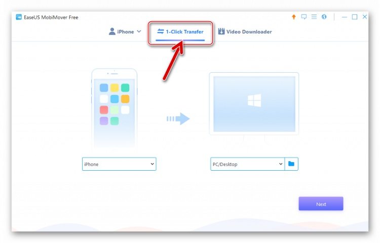 как использовать EaseUS MobiMover Free резервное копирование файлов iPhone на компьютер 1