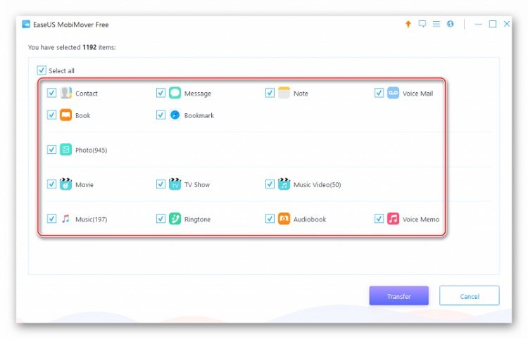 как использовать EaseUS MobiMover Free резервное копирование файлов iPhone на компьютер 2