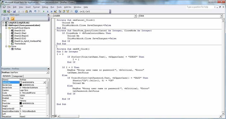 снять пароль с excel 2013 с кодом vba