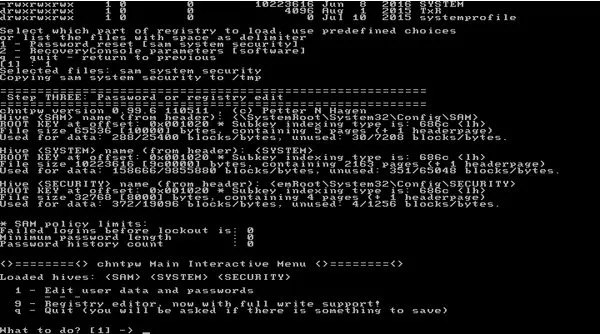 редактировать данные пользователя и пароль в Hiren